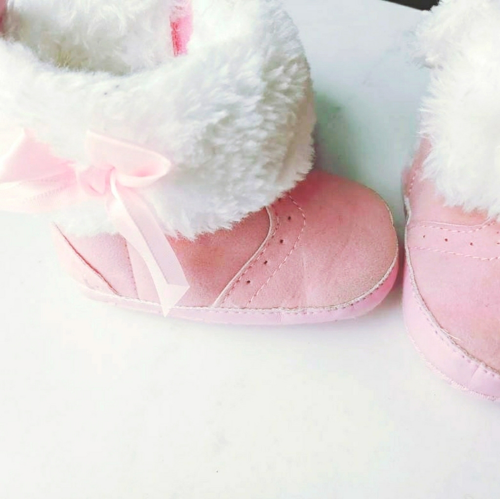 Adorable Baby Pink Faux Fur Boots